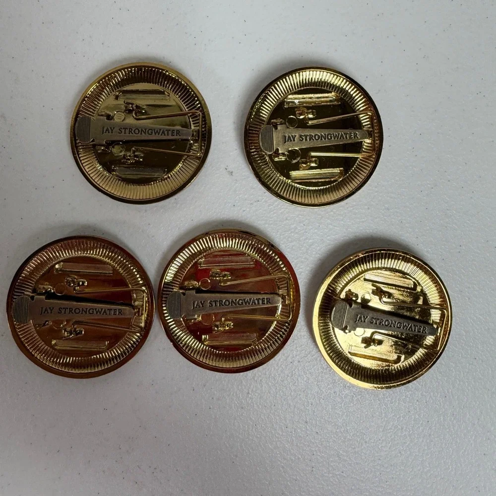 Neiman Marcus Jay Strongwater 1907-2007 Green Enamel Frame Pin Brooch Set of 5